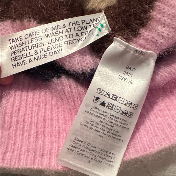 GANNI Merino Wool Striped Sweater XL - Picture 6 of 7